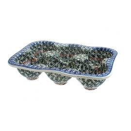 Blue Rose Polish Pottery Athena Egg Tray - 6 Count