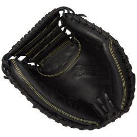 ZETT BJCB74512 Boys Soft Baseball Catcher Mitt, Soft Steer, For Catchers, Black (1900) For Right Throw
