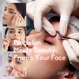 Smafixt Tweezers Set, Professional Stainless Steel Tweezers, Precision Eyebrow Tweezers for Facial Hair and Ingrown Hair Removal