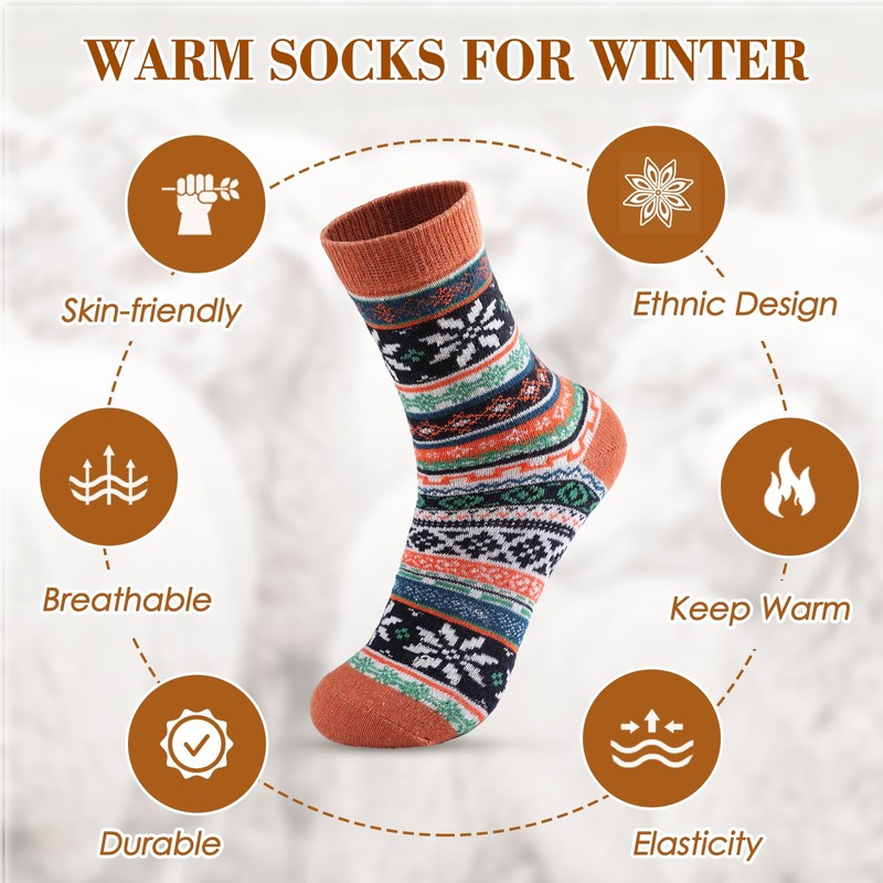 Pleneal Wool Socks for Women- Winter Warm Womens Wool Socks