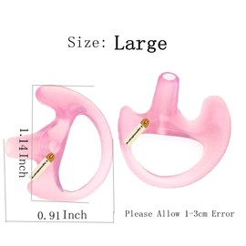 Lsgoodcare Replacement Earmold Earbud (Left and Right Ear) for Two Way Radio Acoustic Coil Tube Earpiece - Open Ear Insert Earmould Earbuds Pink Large Soft Silicone Material 10 Pairs