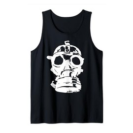 gas mask cool vintage gas mask illustration drawing Art Tank Top