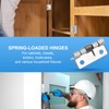PATIKIL 2 Pcs Spring Loaded Hinges, 1.5" 304 Stainless Steel