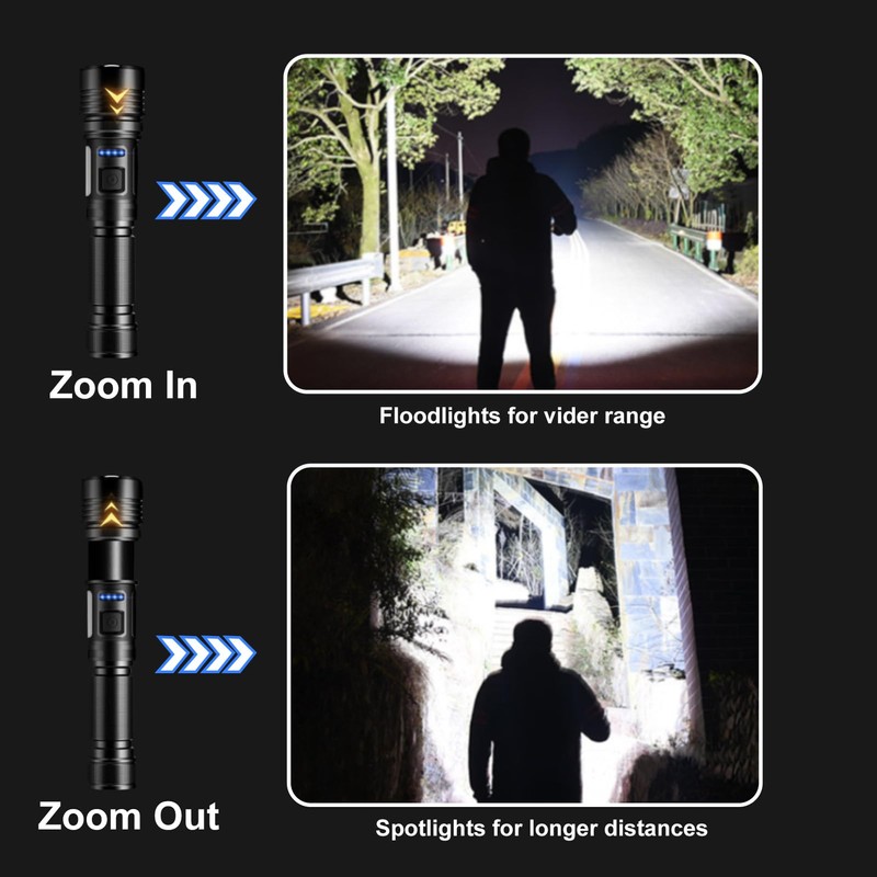 Flashlight High Lumens, Magnetic Super Bright Flashlights, 1000000 Lumens Led