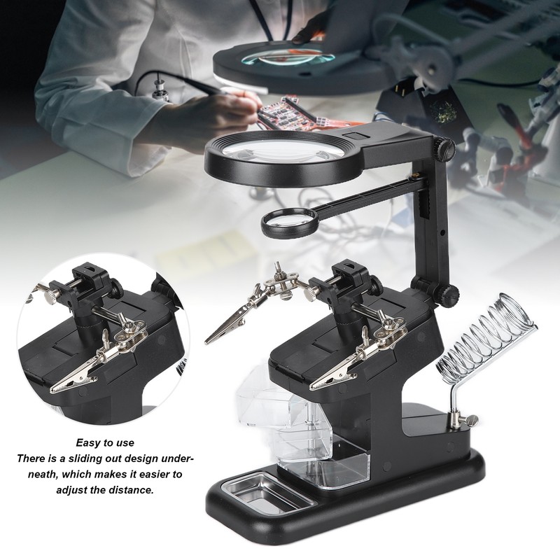 TH‑7026 Desktop Magnifying Glass with 10LED Light Welding Magnifying Glass