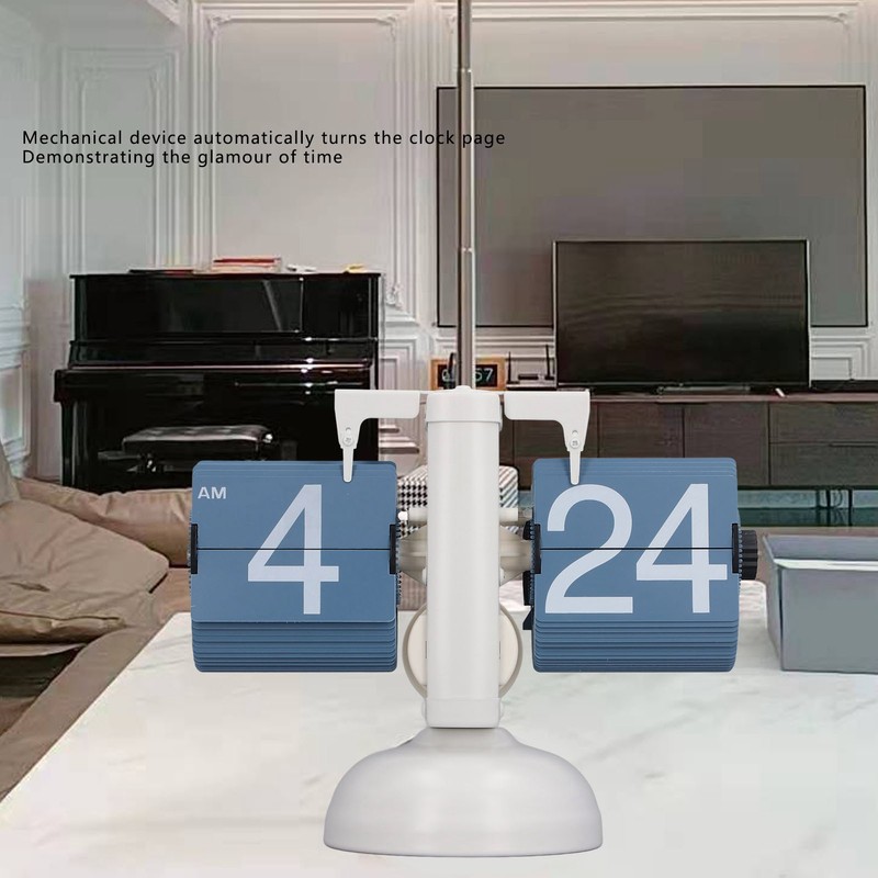 Page Turning Clock Single Leg European Vintage Simple Automatic Flip