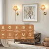 Battery Operated Wall Sconce Set of 2, Rattan Rechargeable Wall