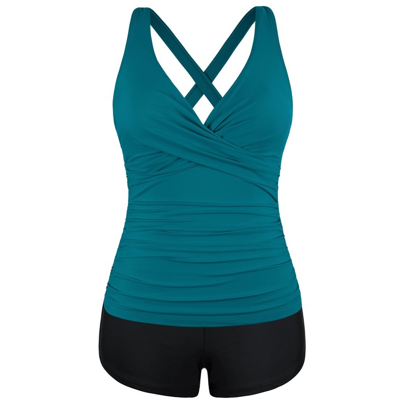 Firpearl Underwire Tankini Bathing Suit for Women Two Piece Tummy