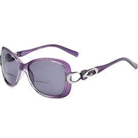 Incredible Bargains The Delia Bifocal Reading Sunglasses, Retro Square Style Sun Readers + 2.75 Purple