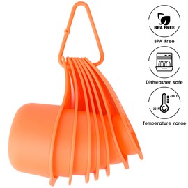 Viwehots Measuring Cups and Spoons Set, Plastic Measuring Cup Set, Measuring Spoons and Cups Set of 15, Dry Measuring Cups Set, Plastic Measuring Cups and Spoons Set, Color 3/4 Measuring Cup Orange