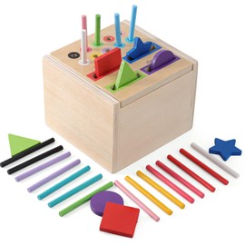 Gezimetie Montessori Toy from 1 Year, Toy from 1 2 Years, Girls Boys, Wooden Montessori Toy 1 2 3 Years, Toddler Sensory Toy Baby Motor Skills Toy, 1 Piece