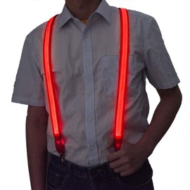 TENDYCOCO Mens Suspenders with Clips Light Up Suspenders Rave Accessories LED Trouser Suspenders Adjustable