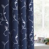 BUHUA Blackout Curtains 63 Inch Length Striped Wave Vine Print