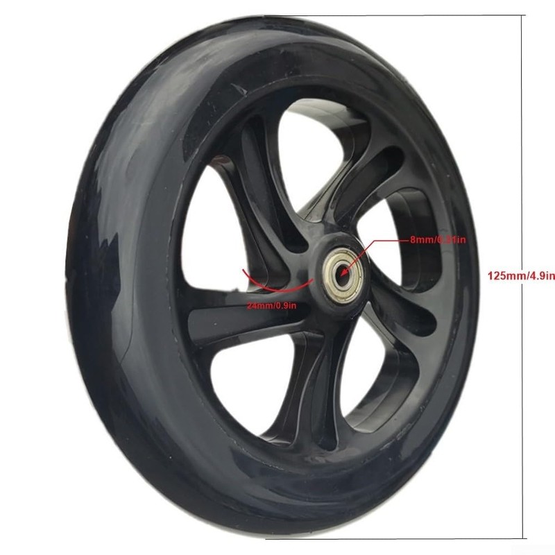 Scooter Wheels with Improved Grip Quiet PU Wheels for Roller