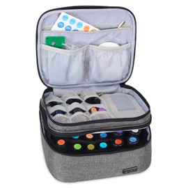Luxja Essential Oil Carrying Case - Holds 30 Bottles (5ml-30ml, Also Fits for Roller Bottles), Double-Layer Organizer for Essential Oil and Accessories, Gray (Bag Only)