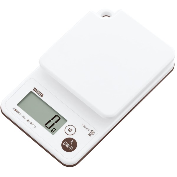Tanita KW-201-WH Cooking Scale, Kitchen, Cooking, 4.4 lbs (2 kg), 0.04 oz (1 g), Waterproof, Washable, Can Be Washed In 1 Second, White