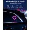 JOYTUTUS Car LED Ambient Light Solar Powered Heart Neon Light