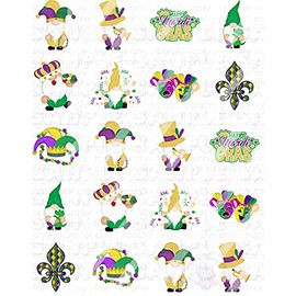 Mardi Gras Gnomes Nail Art Decals