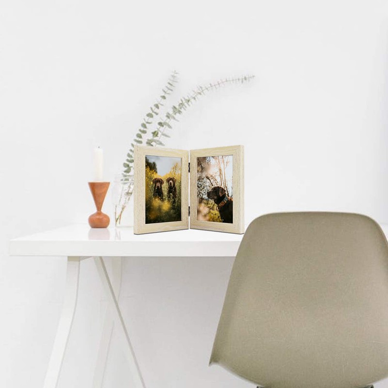 Frametory, 5x7 Double Picture Frame Hinged 2 Photos Frame Collage,