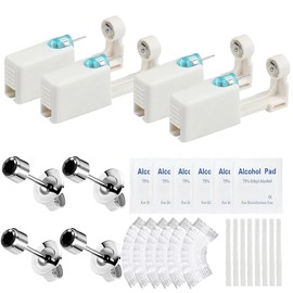 24 Pcs Self Ear Piercing Gun Kits - 24pcs/Set Painless Disposable Sterile Gun with Hypoallergenic Studs,at Home Safety Ear Piercing Gun Kit Tool (Black cz 4mm 225)