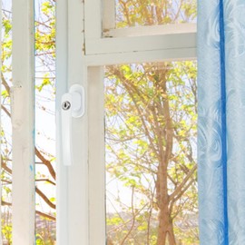 DOITOOL 2 Juegos de Manijas de Ventana Abatible de Aleación de Aluminio Manijas de Ventana Abatible Cerraduras Manija de Ventana para Ventanas Upvc Bloqueo con Llave Acabado