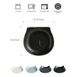 Miamolo Spoon Rest for Stove Top, 5.12 Inches Ceramic Spoon Holder for Kitchen Counter, Cat Cooking Utensil Rest for Spatula Spoons Ladles, Farmhouse Kitchen Decor, Black