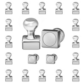 20Pack Fridge Magnets Neodymium Refrigerator Magnets Strong Locker Magnets Small Magnets for Whiteboard Kitchen School Office Adults Decorative Sliver