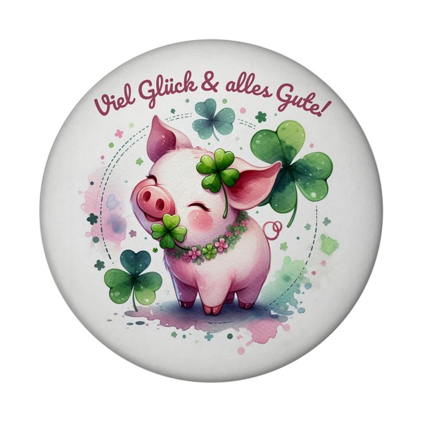 Lucky Pig Magnet with Bottle Opener Round Lucky Pig Magnet