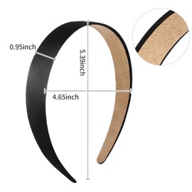 Ondder 16 Pack Black Headband Satin Headband for Women Girls Hair Accessories for Girls Headbands for Women Non Slip DIY Craft Hair Accessories