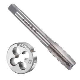 M10 x 1 Metric Thread Cutting M10 x 1 Hand Tap Fine Thread Tap Fine Thread Tap Made of HSS Steel Thread Cutting Tool Set for Metric Internal and External Thread