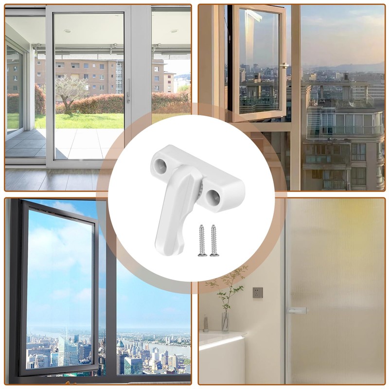 Pack of 6 Window Lock White Window Lock Burglary Protection