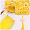 Foldable Feather Fan, Yellow