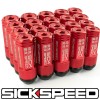 SICKSPEED 20 PC RED CAPPED ALUMINUM EXTENDED 50MM 3 PC