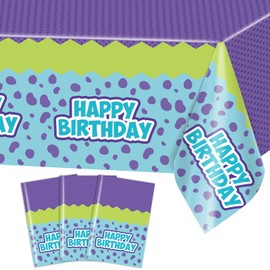 Avezano 3 pcs Monster Tablecloths 108 x 54 Inch Monster Birthday Party Decorations Plastic Table Covers for Kids Cartoon Birthday Party Supplies