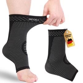 Sikeydels Pack of 2 Ankle Brace, Flexible Ankle Brace, Ankle Brace for Women/Men, Orthopaedic Compression Socks, Ankle Bandage for Sports such as Football, Fitness and Jogging, M