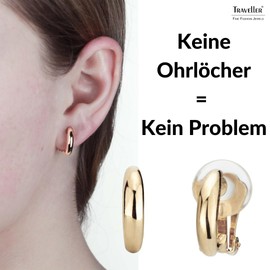 Traveller Women's Clip-On Earrings Half Hoop Earrings Narrow, Metal, No Gemstone