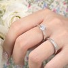 SHELOVES Sterling Silver Engagement Wedding Rings Set Soliraire Round CZ