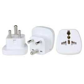 Wonplug Grounded Universal Plug Adapter Travel Plug usa to India Travel adapter converter adapter plug Kit for India (Type D) - 3 Packs