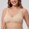 MELENECA Women's Front Closure Wirefree Post Surgery Plus Size Back
