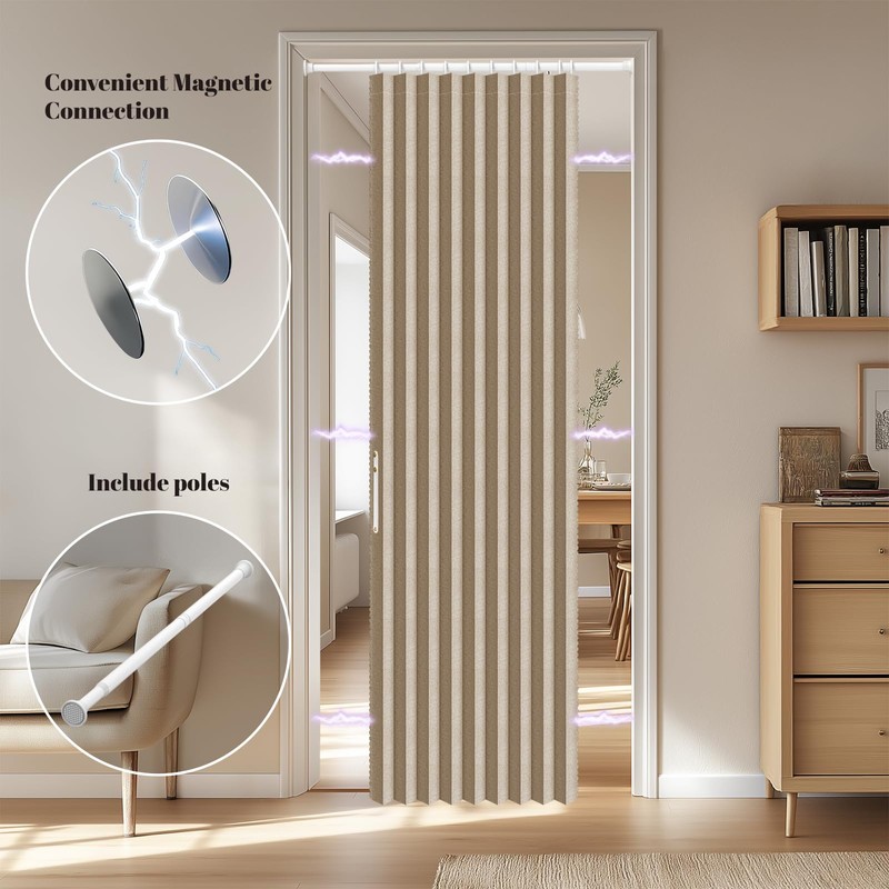 AJAZZ Blackout Curtains 78 Inches Long for Doorways and Closets,