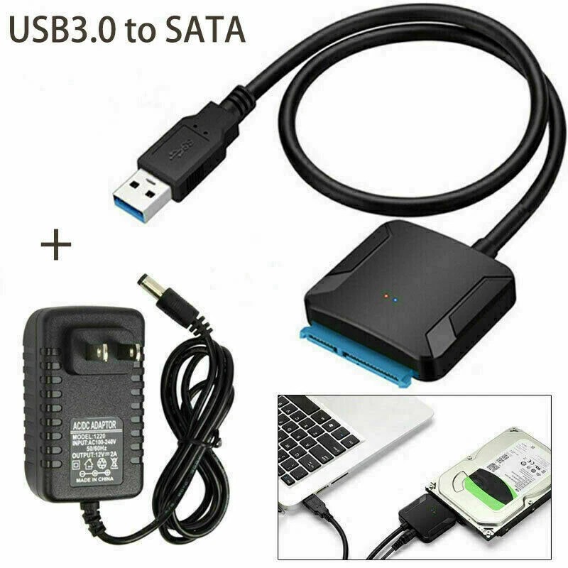 WhizzoHead USB 3.0 to SATA III Adapter for 2.5" 3.5"