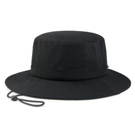 FUICUI Quick Dry Sun Hat for Men Women Outdoor Bucket Hat Unisex Packable Travel Hat (Black)
