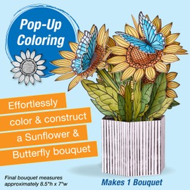 Faber-Castell Pop Up Coloring Bouquet: Sunflowers, Crafts for Adults and Sunflower Gifts for Women, Craft Kits for Adults and Teens, Adult Coloring and Gifts for Teen Girls