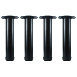 QLLY 10 inch Adjustable Metal Furniture Legs, Replacement Leg for Sofa Couch Chair Ottoman Cabinet, Set of 4 (Black)