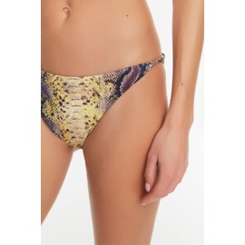 TRENDYOL Women's Python Patterned Bikini Bottoms, Brown - Stone