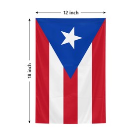 Puerto Rico Flags 12 x 18 Inches Double Sided Polyester Garden Flags Vivid Color for Indoor and Outdoor Yard Garden Street Decorations