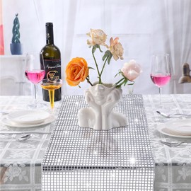 14 x 72 Inch Glitter Disco Party Table Runner 70s Disco Party Table Cover 70s Birthday Party Supplies The 70s Dance Party Disco Theme Party 80s Hip Hop Party Decoration and Supplies for Table (12 Pcs)