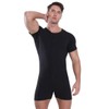Landofgenie Mens Short Sleeve Onesie Jumpsuit Pajamas Stretchy Cotton One