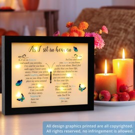 Memorial Gifts LED Shadow Box - 8'' x 5'' Sympathy Gift , Bereavement Gifts Ideas in Memory of Loved One Gifts, Condolences Rememberance Grief Funeral Gifts (Blue Butterfly)