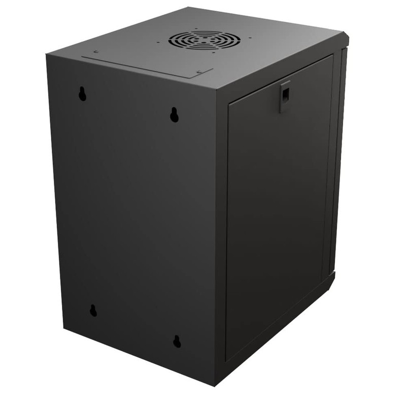 NavePoint 15.75 in Wall Mount Network Cabinet, 9U, Perforated, Black
